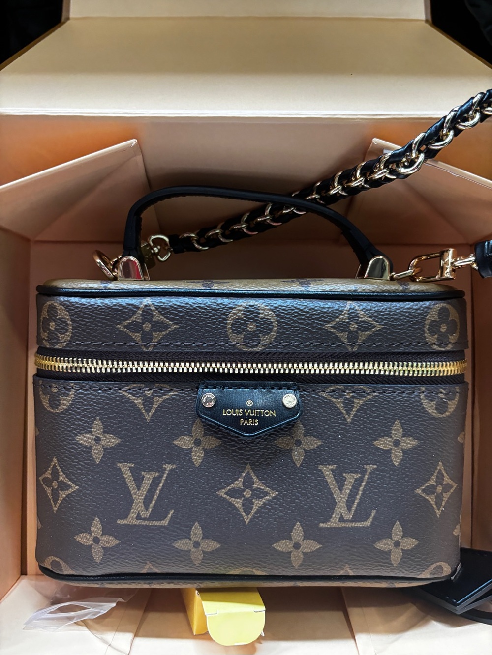 Louis Vuitton Monogram Vanity Box Bag in Brown and Gold